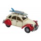 Voiture 2 CV Capote ouverte Rouge, L 26 cm