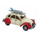 Voiture 2 CV Capote ouverte Rouge, L 26 cm