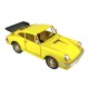 Véhicule Laiton Miniature : Voiture de Sport Ancienne, Jaune, L 25,5 cm