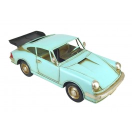 Véhicule Laiton Miniature : Voiture de Sport Ancienne, Bleu, L 25,5 cm