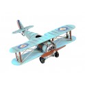 Avion miniature Laiton, Biplan Modèle Bleu, L 20 cm