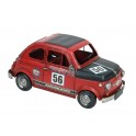 Miniature en métal : Type Fiat 500 Numéro 56, Rouge & Noir, L 27 cm