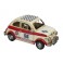 Miniature en métal : Type Fiat 500 Numéro 56, Blanche et Rouge, L 27 cm