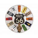 Horloge Route 66 & Balancier, Modèle Vintage Multicolore, H 58 cm