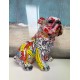 Statuette Chien XL : Le Bouledogue, Finition Argent, H 62 cm