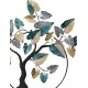 Décoration Murale Arbre de Vie Bleu et Cercle Stylisé, H 105 cm