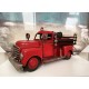 Véhicule Laiton : Camion de Pompiers Vintage, Rouge, L 23 cm
