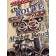 Déco murale : Plaque en Métal Route 66 & Moto. H 77 cm