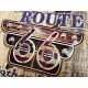 Déco murale : Plaque en Métal Route 66 & Moto. H 77 cm