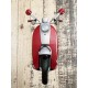 Déco Murale Métal : Silhouette Scooter Vespa Rouge et Gris, H 50 cm