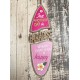 Déco murale Planche de surf, Life, Beach and Waves, Fuchsia, H 58,5 cm