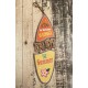 Déco murale Planche de surf, Life, Beach and Waves, Jaune, H 58,5 cm