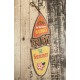 Déco murale Planche de surf, Life, Beach and Waves, Jaune, H 58,5 cm