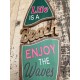 Déco murale vintage bois : Planche de surf Welcome beach house, H 48 cm