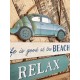 Déco murale VW Coccinelle : Relax and Life at the Beach, H 50 cm