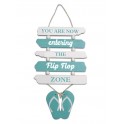 Déco murale Beach : Enjoy the Flip Flop Zone, H 54 cm