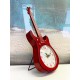 Horloge rétro : Modèle Guitare Electrique Rouge, H 34,5 cm