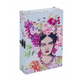 Boite à clés en Bois : Modèle Frida Kahlo, H 30 cm