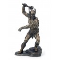 Statuette en résine Dieu Thor, Finition Antic Line, H 27 cm