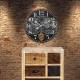 Horloge Cartographie & Balancier, Mod. Noir & Blanc, H 58 cm