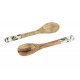 Set 2 couverts de service en Bois de Manguier : Thème Olives. H 34 cm