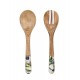 Set 2 couverts de service en Bois de Manguier : Thème Olives. H 34 cm