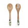 Set 2 couverts de service en Bois de Manguier : Thème Olives. H 34 cm