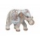 Figurine Eléphant Blanc et Beige, Modèle Zambèze, L 15 cm