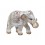 Figurine Eléphant Blanc et Beige, Modèle Zambèze, L 15 cm