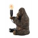 Lampe Gorille doré résine, Tendances Jungle et Rétro, H 24 cm