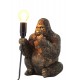 Lampe Gorille doré résine, Tendances Jungle et Rétro, H 24 cm