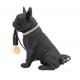 Lampe Bouledogue Français, Tendance contemporaine, Noir, Hauteur 29 cm