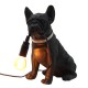 Lampe Bouledogue Français, Tendance contemporaine, Noir, Hauteur 29 cm