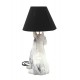 Lampe Bouledogue Blanc Marbré, Tendance contemporaine, H 48 cm