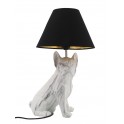 Lampe Bouledogue Blanc Marbré, Tendance contemporaine, H 48 cm