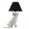 Lampe Bouledogue Blanc Marbré, Tendance contemporaine, H 48 cm