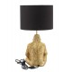 Lampe Gorille doré en résine, Abat-Jour Noir Jungle et Rétro, Hauteur 45 cm