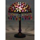 Lampe Baroque Ethnique, Multicolore, Abat jour Métal et Verre, H 45 cm