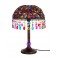 Lampe Baroque Ethnique, Multicolore, Abat jour Métal et Verre, H 45 cm