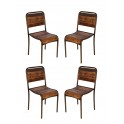 Set 4 Chaises, Modèle Vintage Bois et Métal, SURBAN, H 85 cm