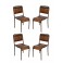 Set 4 Chaises, Modèle Vintage Bois et Métal, SURBAN, H 85 cm