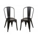 Set 2 Chaises Rétros Urbaines, Modèle City, Anthracite, H 86 cm