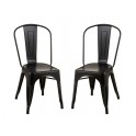 Set 2 Chaises Rétros Urbaines, Modèle City, Anthracite, H 86 cm