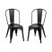 Set 2 Chaises Rétros Urbaines, Modèle City, Anthracite, H 86 cm