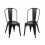 Set 2 Chaises Rétros Urbaines, Modèle City, Anthracite, H 86 cm