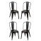 Set 4 Chaises Rétros Urbaines, Modèle City, Anthracite, H 86 cm