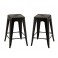 Set 2 Tabourets de bar Rétro Urbain, Modèle City, Anthracite, H 61 cm