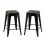 Set 2 Tabourets de bar Rétro Urbain, Modèle City, Anthracite, H 61 cm