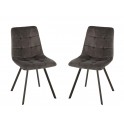 Set 2 Chaises contemporaines, Modèle Cosmo, Gris, H 86 cm