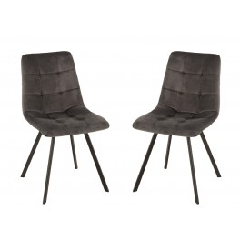 Set 2 Chaises contemporaines, Modèle Cosmo, Gris, H 86 cm